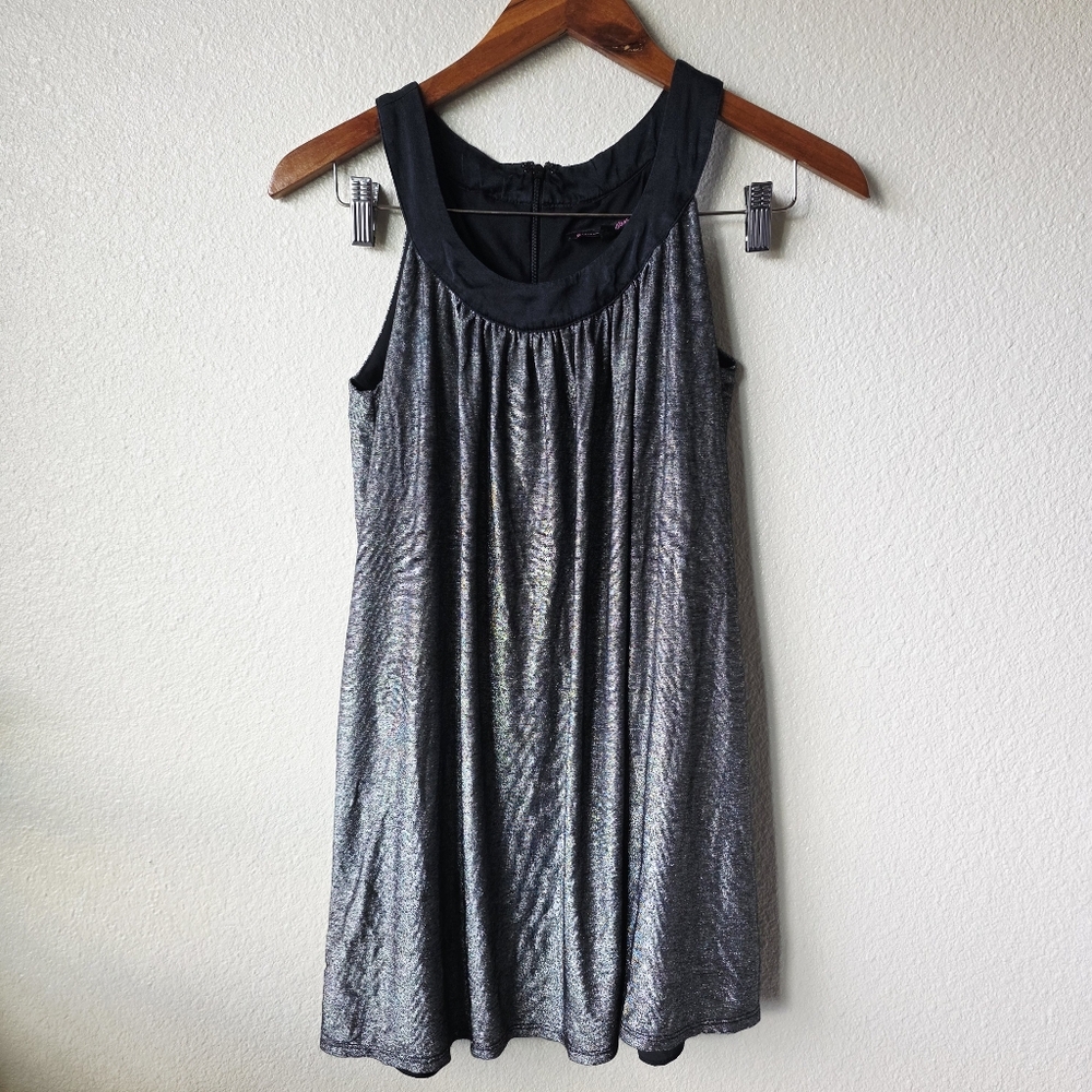 Betsey Johnson Y2K Metallic Tunic  Sleeveless Dress